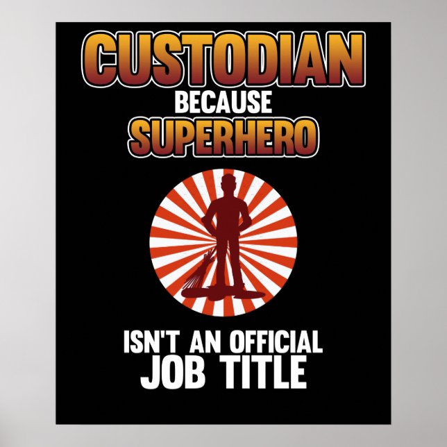 Poster Lycée Custodian Superhero Caretaker Janitor Suppo (Devant)