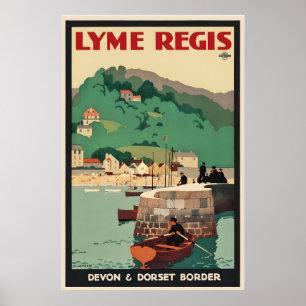 Poster Lyme Regis Devon Dorset Frontière Angleterre Grand