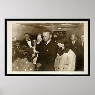 Poster Lyndon Johnson prononce un serment contre la Force
