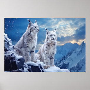 Poster Lynx Animal Wilderness Mur Art coloré