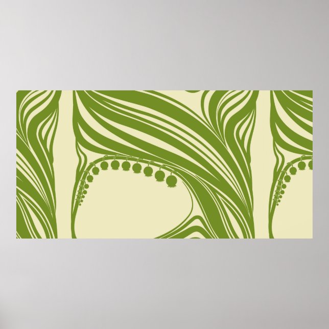 Poster Lys de la vallée. Cadre floral. Belle pinte (Devant)