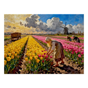 Poster « Lysbeth dans la lumière ambre » - Un paysage née