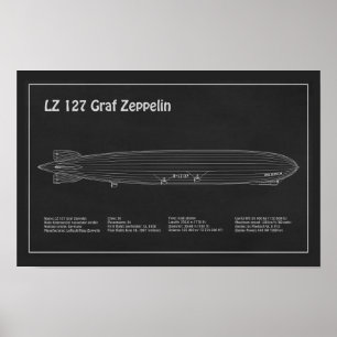 Poster LZ 127 Graf Zeppelin - Plan directeur des navires