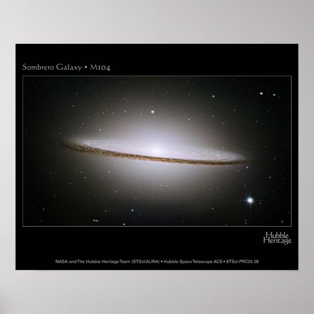 Poster M104 Sombrero Galaxy (Devant)