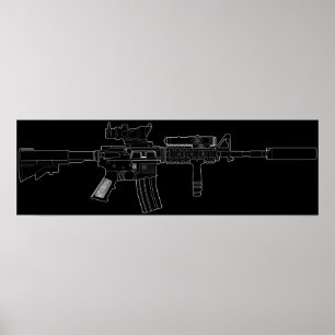 Poster M4 SOPMOD Noir