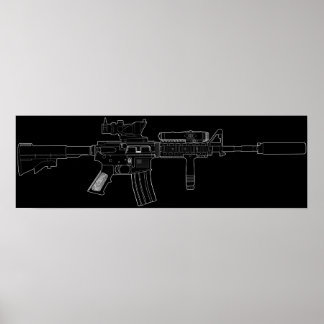 Poster M4 SOPMOD Noir