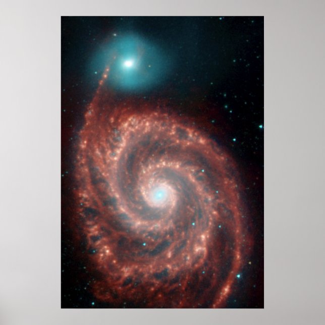Poster M51 Whirlpool Spiral Galaxy NASA (Devant)