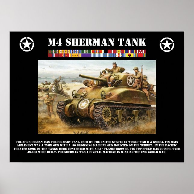 Poster M-4 Sherman Tank (Devant)
