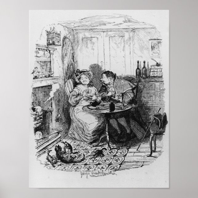 Poster M. Bumble et Mme Corney prennent le thé (Devant)