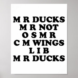 Poster M M R Canards T, Amoureux de canards drôles, Citat