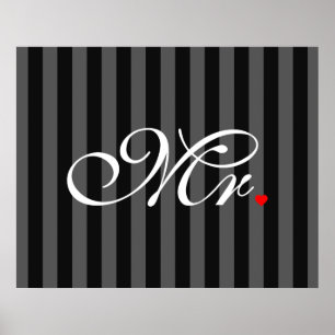 Poster M. Mari A Groom Ses Hers Nouvelles Mauvaises Maiso