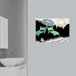 Poster M. & Mme Turquoise Chaises De Plage Au Sunset Post