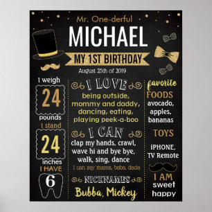 Poster M. Onederful Birthday board