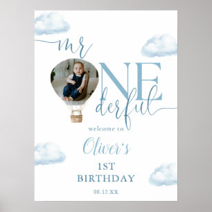 Poster M. Onederful Photo Balloon 1er anniversaire Bienve