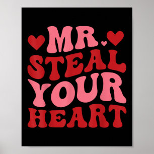 Poster M. Steal Your Heart Retro Valentines Day