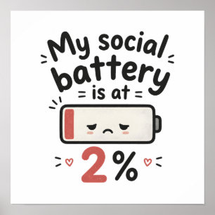 Poster Ma batterie sociale est à 2 pour cent