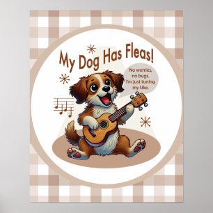 Poster Ma Chanson D'accordage De Ukulélé Mon Chien A Des 