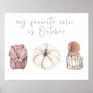 Poster Ma couleur préférée est octobre automne automne au