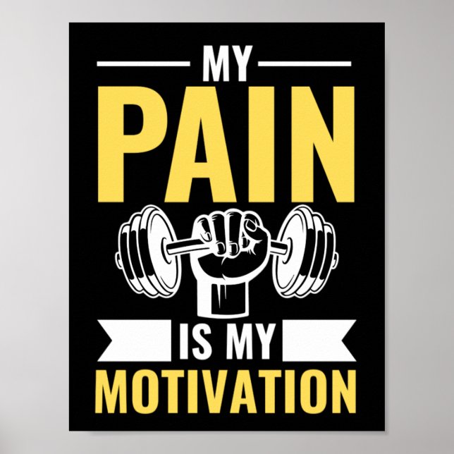 Poster Ma Douleur Est Ma Motivation, Gymnase Citations In (Devant)