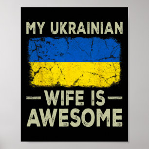 Poster Ma femme ukrainienne est géniale Drapeau de l'Ukra