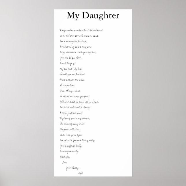 Poster Ma fille (Devant)