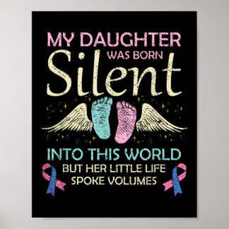 Poster Ma fille est née Silent Infant Perte Sensibilisati