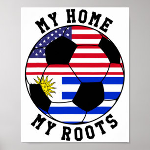 Poster Ma Maison Mes Racines Drapeau Uruguay T Shirt Foot