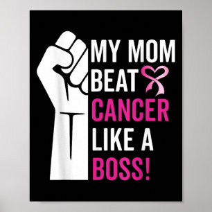 Poster Ma Mère Battre Le Cancer Du Sein Comme Un Guerrier