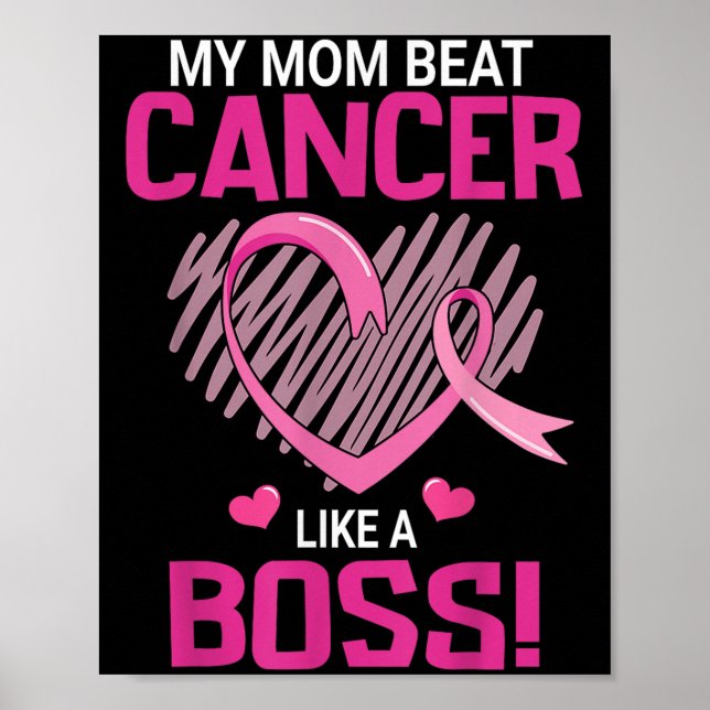 Poster Ma Mère Battre Le Cancer Du Sein Comme Un Guerrier (Devant)