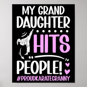 Poster Ma Petite-Fille Atteint Les Gens Fier Karate Grann