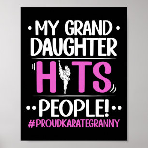 Poster Ma Petite-Fille Atteint Les Gens Fier Karate Grann