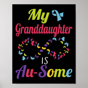 Poster Ma Petite-Fille Autiste Est Un Autisme Awesome Awa