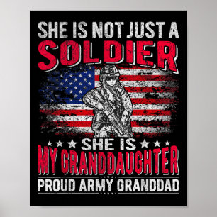 Poster Ma Petite-Fille Mon Soldat Fier Armée Grand-Père G