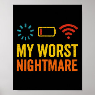 Poster Ma pire nuit effrayante - Humour de nerd gamer