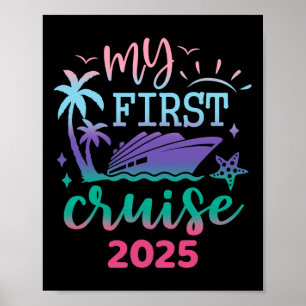 Poster Ma première croisière 2025 Famille Voyage de batea