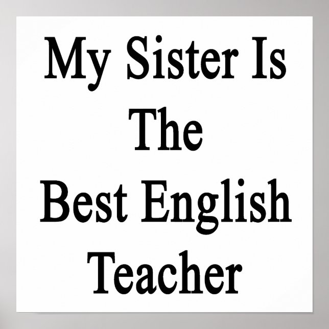 Poster Ma Soeur Est Le Meilleur Enseignant Anglais (Devant)