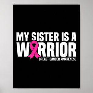 Poster Ma Soeur Est Un Guerrier Pink Ribbon Cancer Du Sei