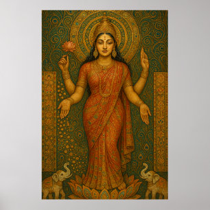 Poster Maa Lakshmi : Déesse de la richesse et de la prosp