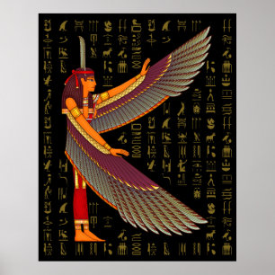 Poster Ma'at Golden Hiéroglyphes sur l'affiche noire