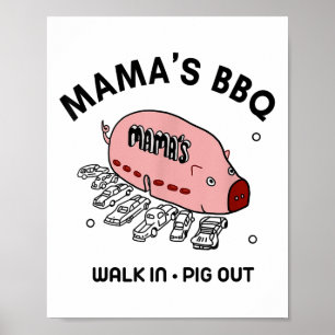 Poster Mac Mamas Bbq Marcher Dans Pig Out Sunny Summer Ca