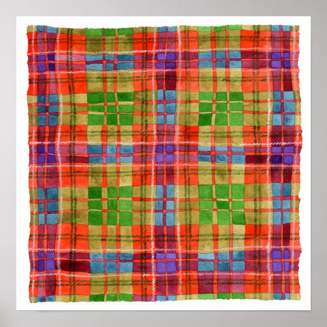 Poster MAC RAE TARTAN 16"x16" (Devant)