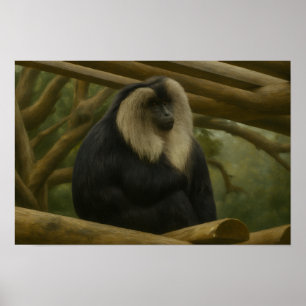 Poster Macaque à queue de lion dans le sanctuaire foresti