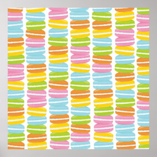 Poster Macarons colorés Motif de pile