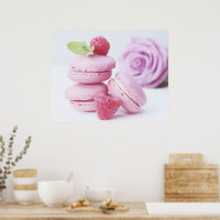 Macarons framboises roses Pâtisserie française Pho