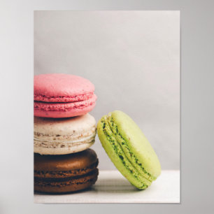 Poster Macarons français dans des couleurs vintages en