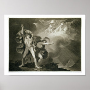 Poster Macbeth, Banquo et les trois sorcières sur la sant