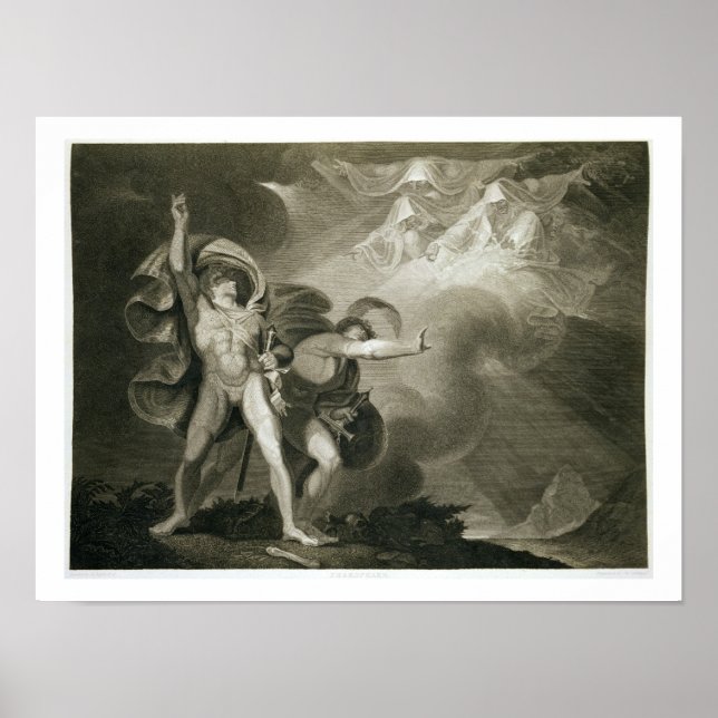 Poster Macbeth, Banquo et les trois sorcières sur la sant (Devant)
