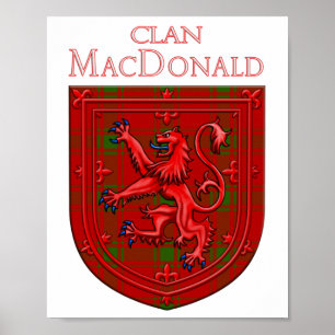 Poster MacDonald de Sleat Tartan Scottish Plaid Lion Ramp