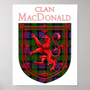 Poster MacDonald Tartan Scottish Plaid Lion Rampant