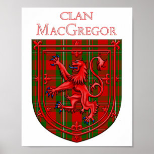 Poster MacGregor Tartan Scottish Plaid Lion Rampant